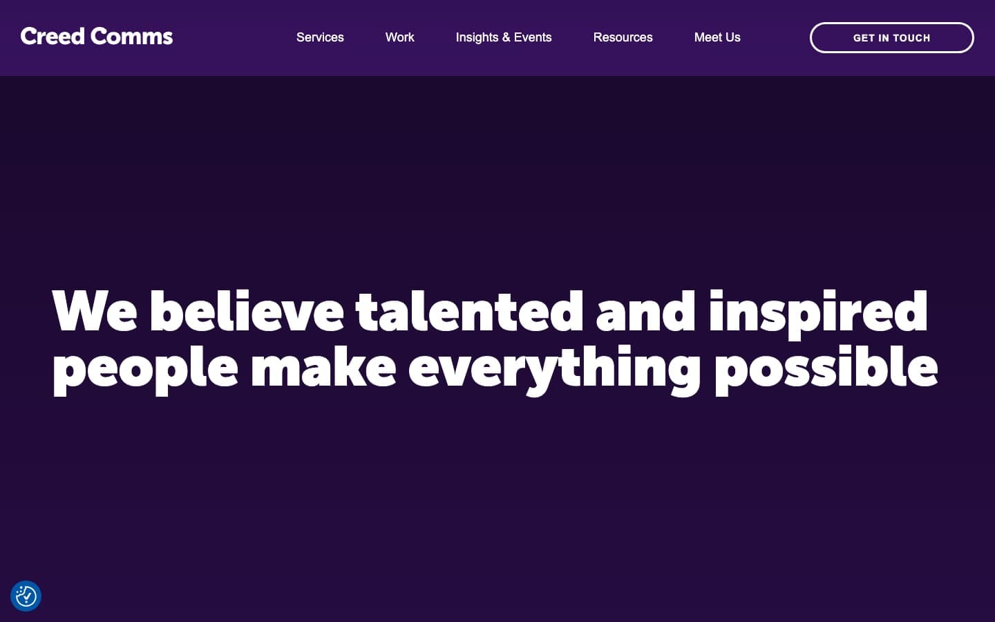 Creed Comms homepage