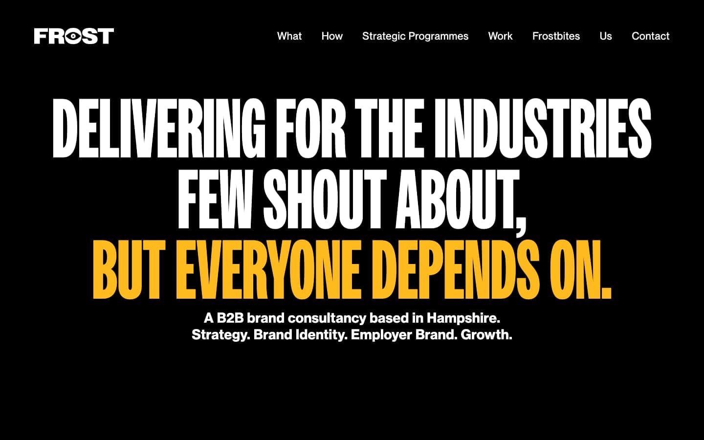 Frost Creative homepage