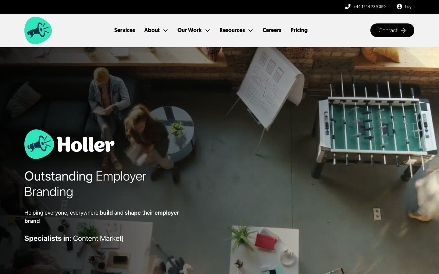 Holler™ homepage