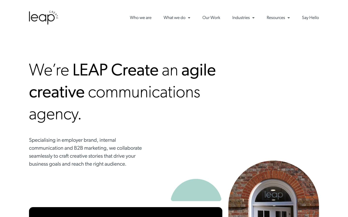 LEAP Create homepage