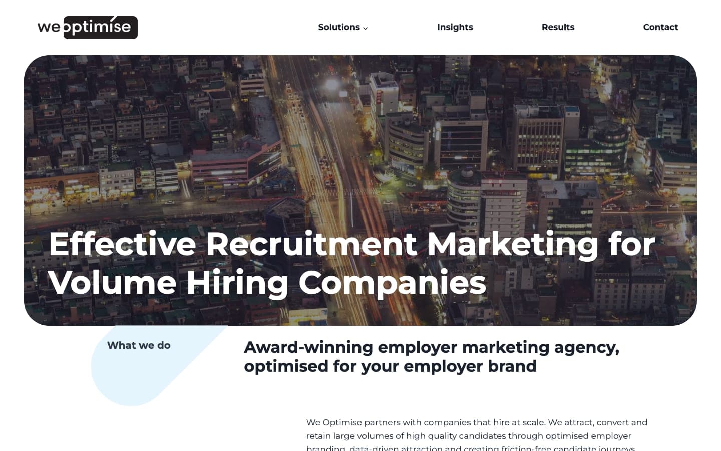 We Optimise homepage