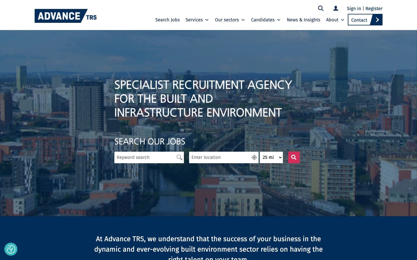 Advance TRS homepage