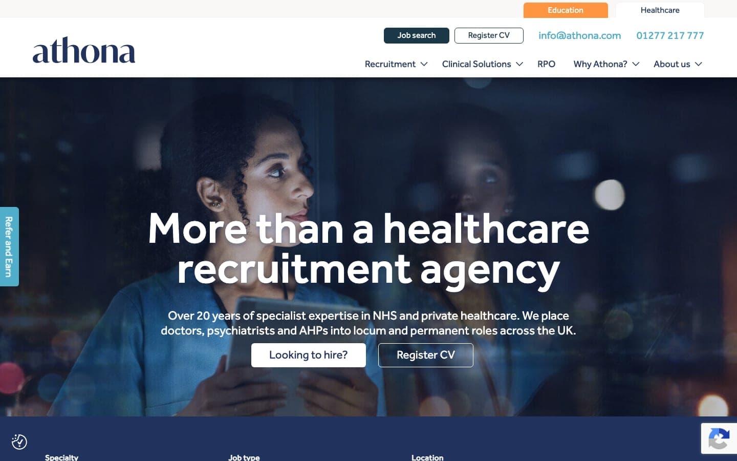 Athona Group homepage