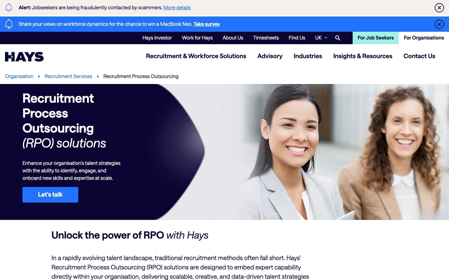 Hays Talent Solutions homepage