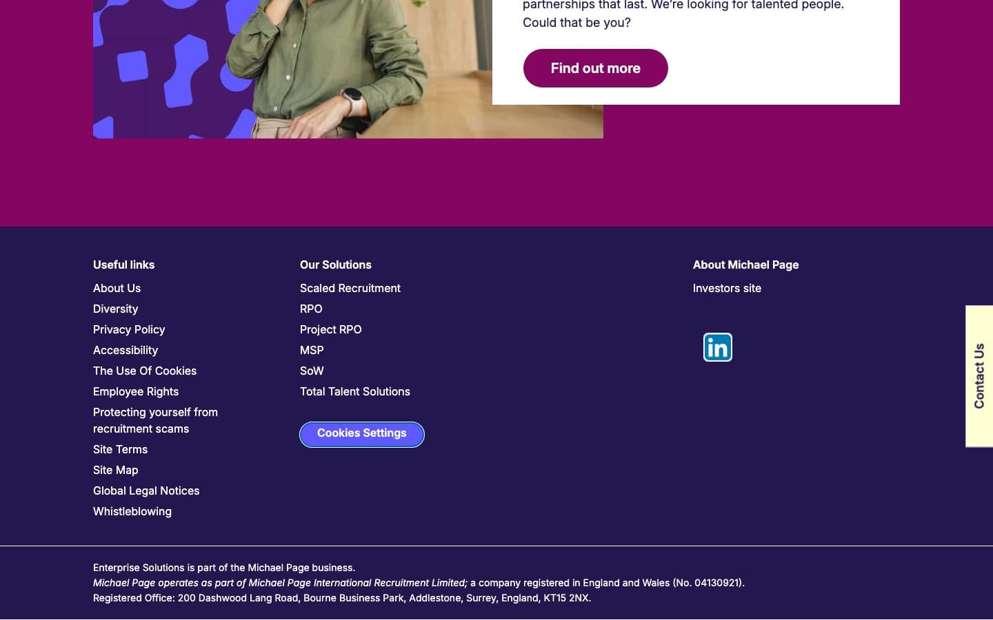 Enterprise Solutions from Michael Page homepage