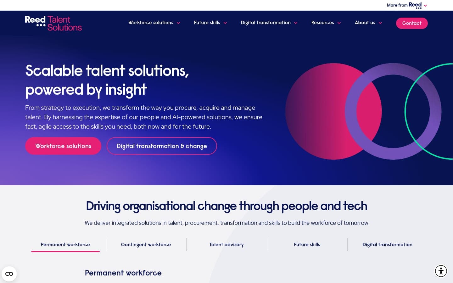Reed Talent Solutions homepage